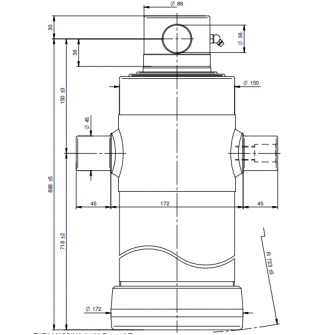 Teleskopski cilinder 3 stopnje 16 ton 2093 mm z luknjo 4039F